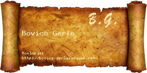 Bovics Gerle névjegykártya